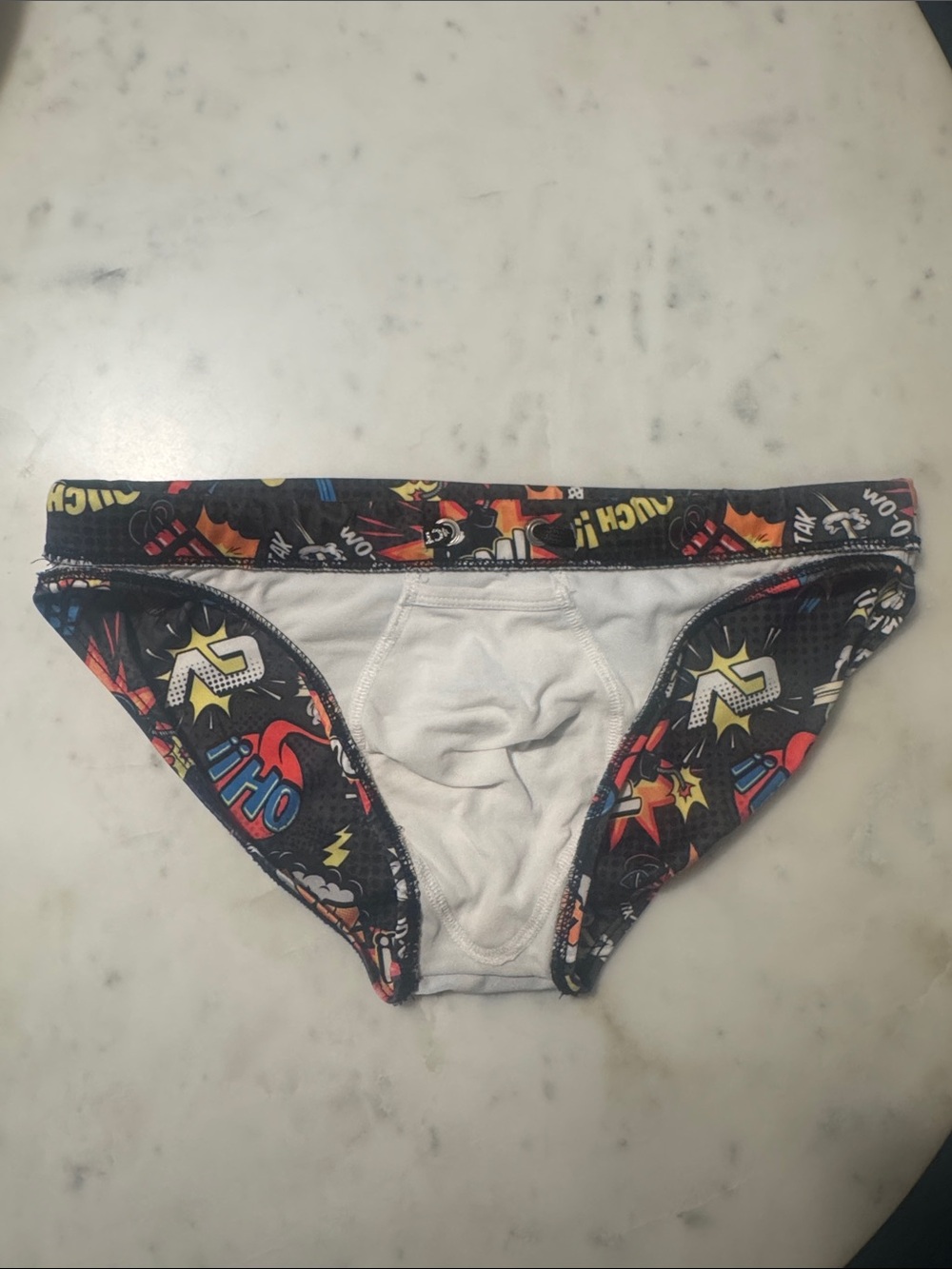 Addicted Brands Men’s Comic Print Swim Trunks - Black, Red, Blue, Yellow - Picture 3 of 4
